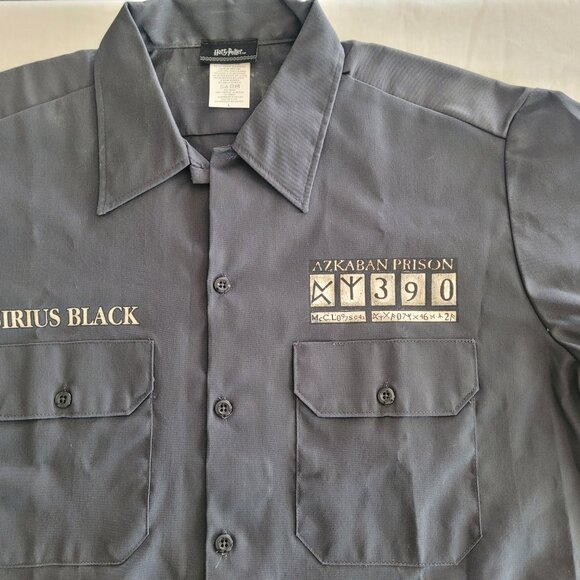 Harry Potter Sirius Black Azkaban Prison Shirt – Men's Large Cosplay Button-Up - Picture 3 of 14